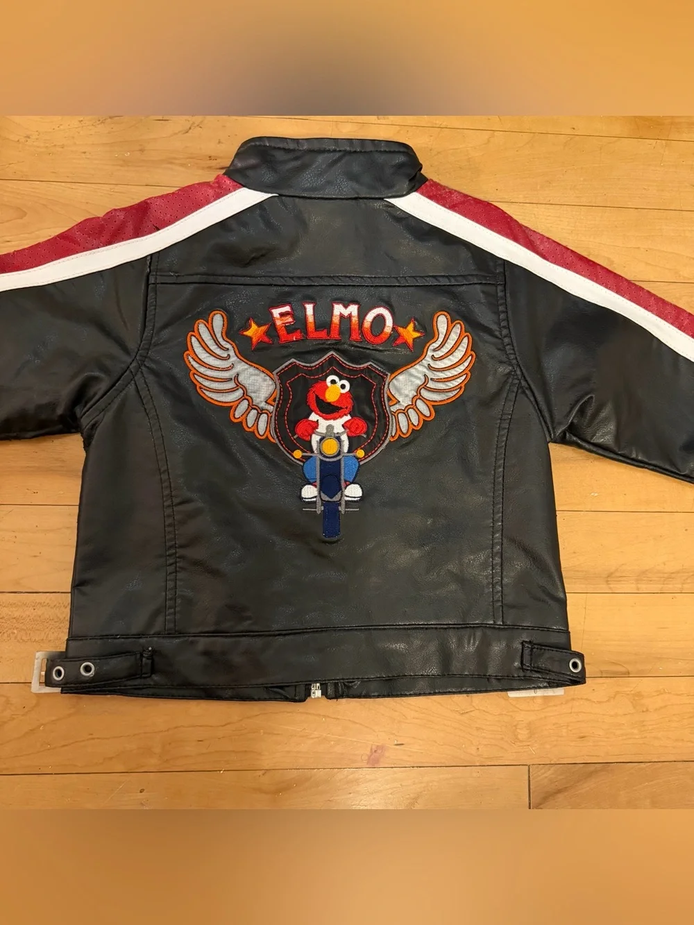 RARE Y2K Vintage Sesame Street by Nannette Elmo Moto Jacket Size 18 months